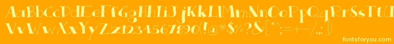 QueRompa Font – Yellow Fonts on Orange Background