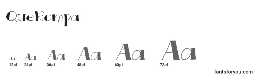 QueRompa Font Sizes