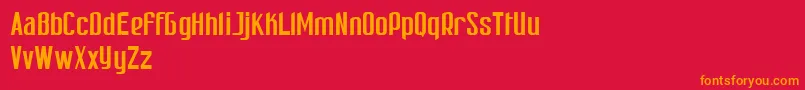 Шрифт PatinioRicardoSample – оранжевые шрифты на красном фоне