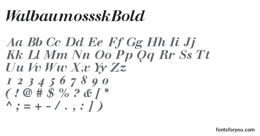Шрифт WalbaumossskBold – алфавит, цифры, специальные символы