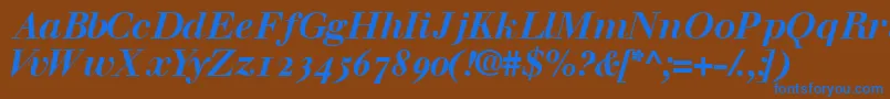 WalbaumossskBold Font – Blue Fonts on Brown Background