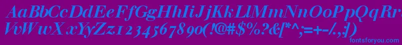 WalbaumossskBold Font – Blue Fonts on Purple Background