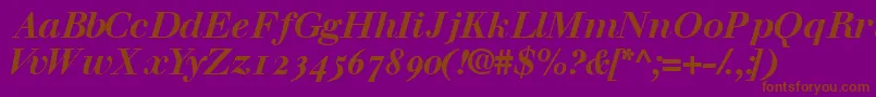 WalbaumossskBold-Schriftart – Braune Schriften auf violettem Hintergrund