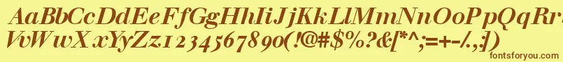 WalbaumossskBold Font – Brown Fonts on Yellow Background