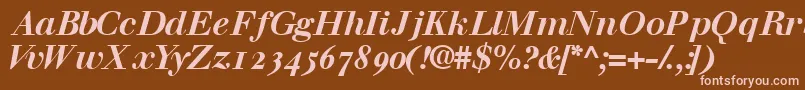 WalbaumossskBold Font – Pink Fonts on Brown Background