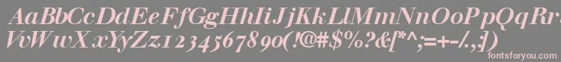 WalbaumossskBold Font – Pink Fonts on Gray Background