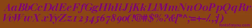 WalbaumossskBold-Schriftart – Violette Schriften auf braunem Hintergrund