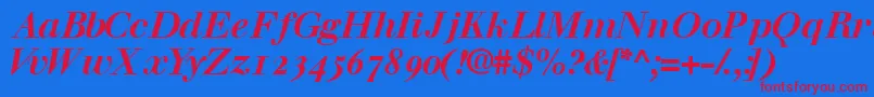 WalbaumossskBold Font – Red Fonts on Blue Background