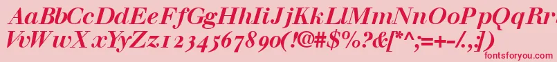 フォントWalbaumossskBold – ピンクの背景に赤い文字