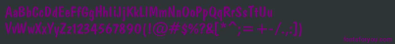 Fonte DomkratRegular – fontes roxas em um fundo preto