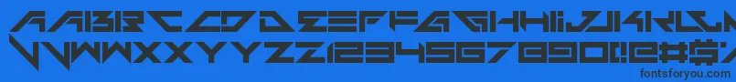 Headshots-Schriftart – Schwarze Schriften auf blauem Hintergrund