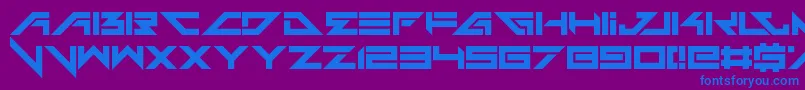 フォントHeadshots – 紫色の背景に青い文字