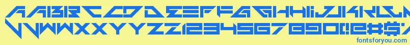 Headshots-fontti – siniset fontit keltaisella taustalla