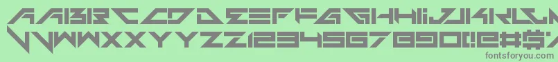 Headshots-fontti – harmaat kirjasimet vihreällä taustalla