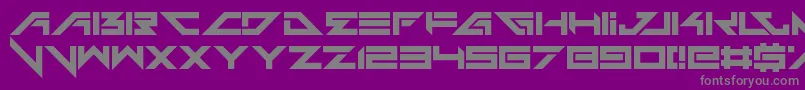 Headshots-fontti – harmaat kirjasimet violetilla taustalla