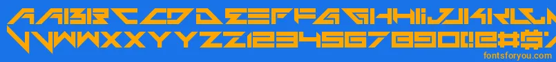 Headshots Font – Orange Fonts on Blue Background