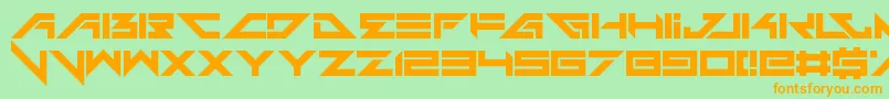 Headshots-fontti – oranssit fontit vihreällä taustalla