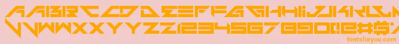Headshots-Schriftart – Orangefarbene Schriften auf rosa Hintergrund