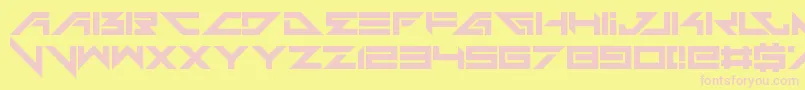 Headshots-fontti – vaaleanpunaiset fontit keltaisella taustalla