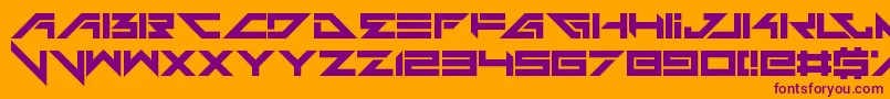 Headshots-Schriftart – Violette Schriften auf orangefarbenem Hintergrund