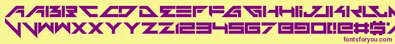 Шрифт Headshots – фиолетовые шрифты на жёлтом фоне