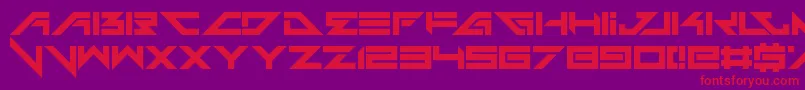 フォントHeadshots – 紫の背景に赤い文字