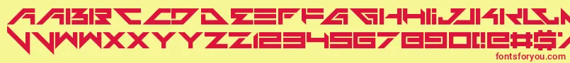 Headshots-fontti – punaiset fontit keltaisella taustalla