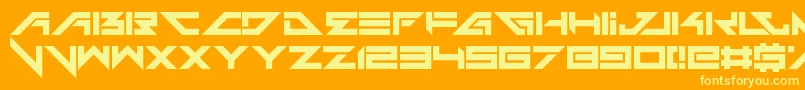 Headshots-Schriftart – Gelbe Schriften auf orangefarbenem Hintergrund