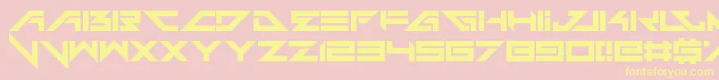 Headshots-Schriftart – Gelbe Schriften auf rosa Hintergrund
