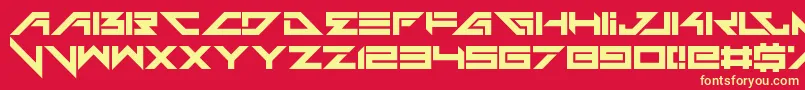 Headshots-fontti – keltaiset fontit punaisella taustalla