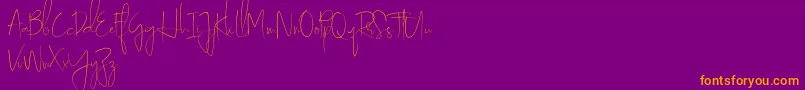 YouthnessRegularDemo Font – Orange Fonts on Purple Background