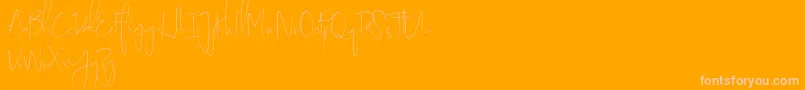 Fonte YouthnessRegularDemo – fontes rosa em um fundo laranja