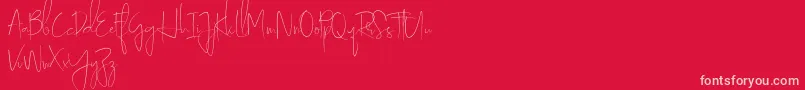YouthnessRegularDemo-Schriftart – Rosa Schriften auf rotem Hintergrund