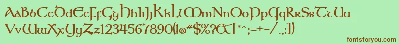 KeltBold Font – Brown Fonts on Green Background