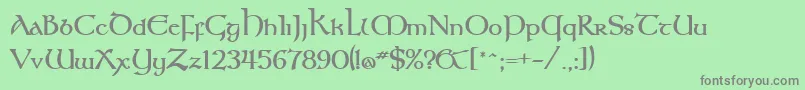 フォントKeltBold – 緑の背景に灰色の文字