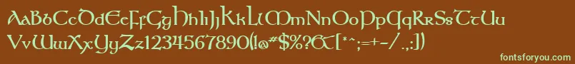 KeltBold-fontti – vihreät fontit ruskealla taustalla