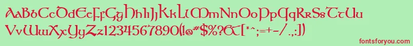 KeltBold Font – Red Fonts on Green Background