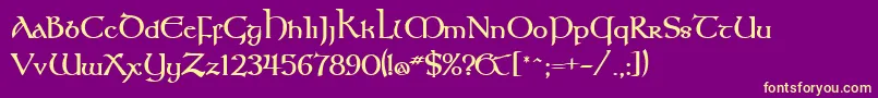 KeltBold Font – Yellow Fonts on Purple Background