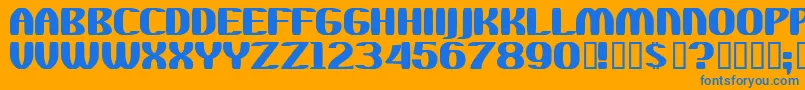 Wachaka Font – Blue Fonts on Orange Background