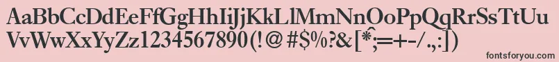 フォントE720RomanBold – ピンクの背景に黒い文字