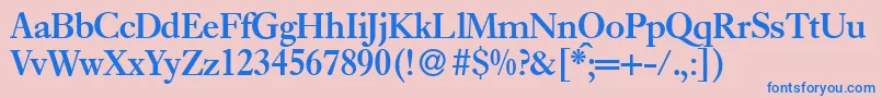 フォントE720RomanBold – ピンクの背景に青い文字