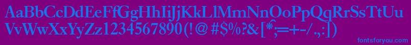 E720RomanBold Font – Blue Fonts on Purple Background