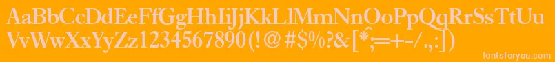 E720RomanBold Font – Pink Fonts on Orange Background