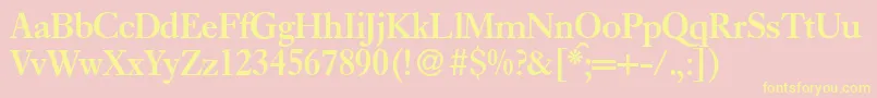 E720RomanBold Font – Yellow Fonts on Pink Background