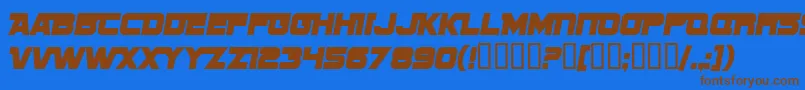 SfSportsNightNsAlternate Font – Brown Fonts on Blue Background