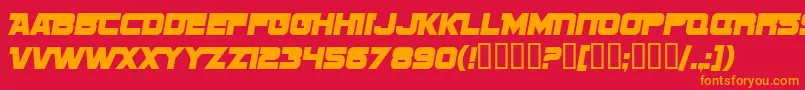 フォントSfSportsNightNsAlternate – 赤い背景にオレンジの文字