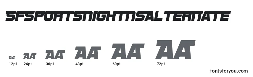 SfSportsNightNsAlternate Font Sizes
