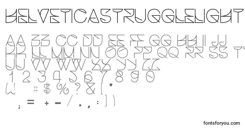 Шрифт Helveticastrugglelight – алфавит, цифры, специальные символы