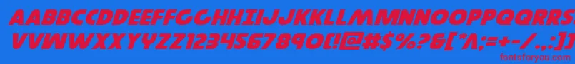 Governorexpandital Font – Red Fonts on Blue Background