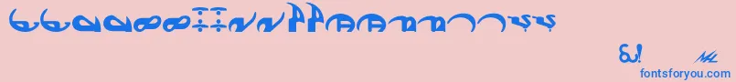 Veknoid-fontti – siniset fontit vaaleanpunaisella taustalla